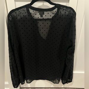 A new day black polka dot blouse
